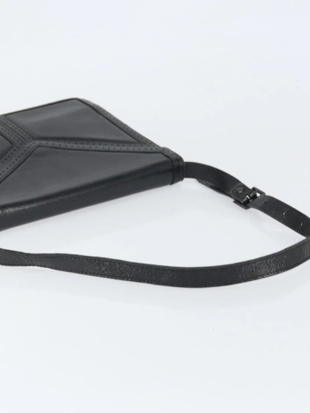 SAINT LAURENT Shoulder Bag Leather Black Gold Auth 170129 - Picture 7 of 16